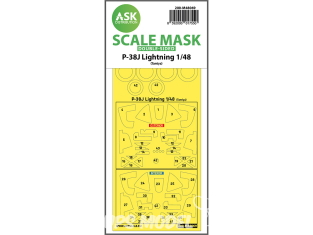 ASK Art Scale Kit Mask M48069 P-38J Lightning Tamiya Recto Verso 1/48