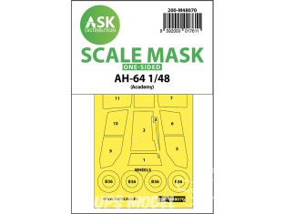 ASK Art Scale Kit Mask M48070 AH-64 Academy Recto 1/48