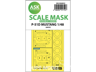 ASK Art Scale Kit Mask M48053 P-51D Mustang Airfix Recto Verso 1/48