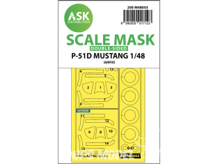 ASK Art Scale Kit Mask M48053 P-51D Mustang Airfix Recto Verso 1/48