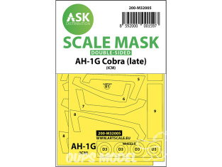 ASK Art Scale Kit Mask M32005 AH-1G Conra (Late) Icm Recto Verso 1/32