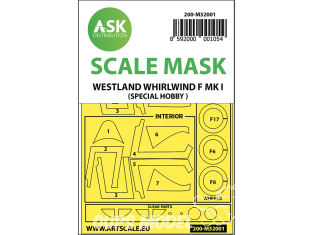ASK Art Scale Kit Mask M32001 Westland Whirliwind F Mk.I Special Hobby Recto Verso 1/32