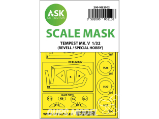 ASK Art Scale Kit Mask M32002 Tempest Mk.V Revell / Special Hobby Recto Verso 1/32