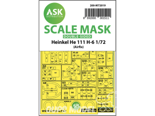 ASK Art Scale Kit Mask M72019 Heinkel He 111 H-6 Airfix Recto Verso 1/72