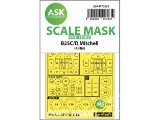 ASK Art Scale Kit Mask M72021 B-25C/D Mitchell Airfix Recto 1/72