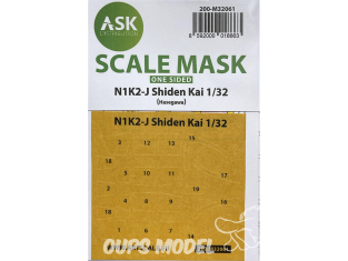 ASK Art Scale Kit Mask M32061 N1K2-J Shiden Kai Hasegawa Recto 1/32