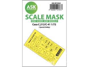 ASK Art Scale Kit Mask M72044 Casa C.212 / C-41 Special Hobby Recto et roues 1/72