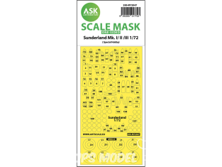 ASK Art Scale Kit Mask M72047 Sunderland Mk.I/II/III Special Hobby Recto 1/72