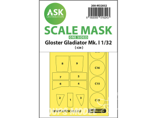 ASK Art Scale Kit Mask M32052 Gloster Gladiator Mk.I Icm Recto 1/32