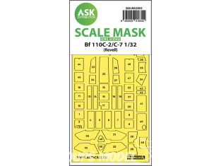 ASK Art Scale Kit Mask M32055 Messerschmitt Bf110 C-2/C-7 Revell Recto 1/32