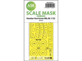 ASK Art Scale Kit Mask M32057 Hawker Hurricane Mk.IIb Revell Recto 1/32