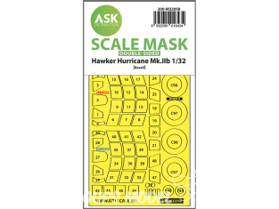 ASK Art Scale Kit Mask M32058 Hawker Hurricane Mk.IIb Revell Recto Verso 1/32