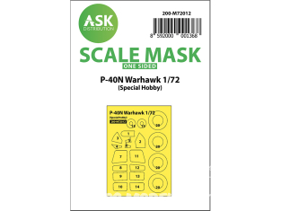ASK Art Scale Kit Mask M72012 P-40N Warhawk Special Hobby Recto 1/72