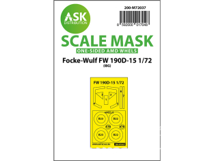 ASK Art Scale Kit Mask M72037 Focke-Wulf Fw 190D-15 Ibg Recto et roues 1/72