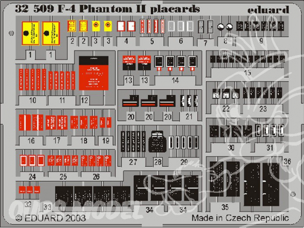 EDUARD photodecoupe avion 32509 Plaques F-4 1/32