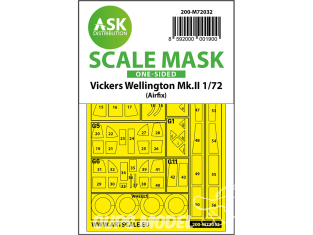 ASK Art Scale Kit Mask M72032 Vickers Wellington Mk.II Airfix Recto 1/72