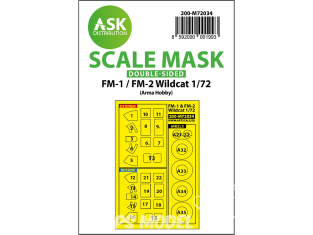 ASK Art Scale Kit Mask M72034 FM-1 / FM-2 Wildcat Arma Hobby Recto Verso 1/72