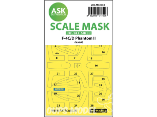 ASK Art Scale Kit Mask M32032 F-4C/D Phantom II Tamiya Recto Verso 1/32