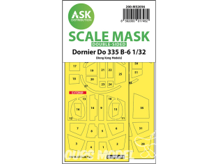 ASK Art Scale Kit Mask M32036 Dornier Do 335 B-6 Hk Models Recto Verso 1/32