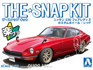 Aoshima maquette voiture 64740 Nissan S30 Fairlady Z Custom Wheel Rouge SNAP KIT 1/32