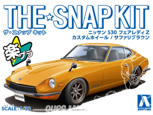 Aoshima maquette voiture 64771 Nissan S30 Fairlady Z Custom Wheel Safari Brown SNAP KIT 1/32