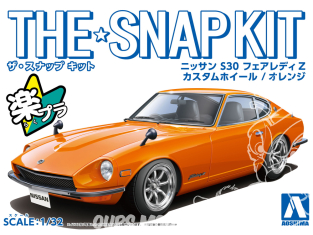 Aoshima maquette voiture 64764 Nissan S30 Fairlady Z Custom Wheel Orange SNAP KIT 1/32