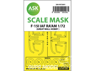 ASK Art Scale Kit Mask M72001 F-15I IAF RA'AM Great Wall Hobby Recto Verso 1/72