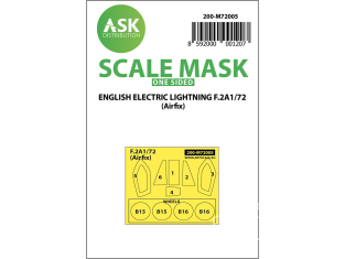ASK Art Scale Kit Mask M72005 English Electric Lightning F.2A Airfix Recto 1/72