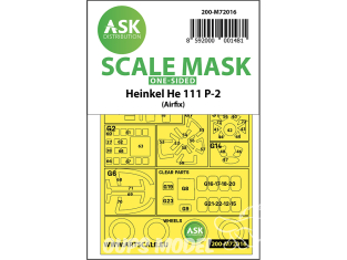 ASK Art Scale Kit Mask M72016 Heinkel He 111P-2 Airfix Recto 1/72