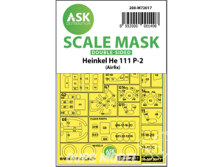 ASK Art Scale Kit Mask M72017 Heinkel He 111P-2 Airfix Recto Verso 1/72