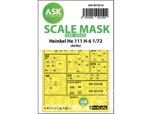 ASK Art Scale Kit Mask M72018 Heinkel He 111 H-6 Airfix Recto 1/72