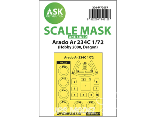 ASK Art Scale Kit Mask M72057 Arado Ar 234C Hobby 2000 / Dragon Recto 1/72
