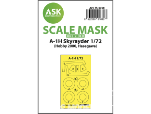 ASK Art Scale Kit Mask M72058 A-1H Skyrayder Hobby 2000 / Hasegawa Recto 1/72