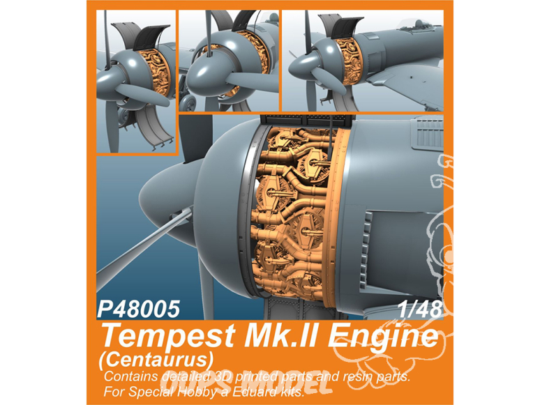 Special Hobby 3D Print avion P48005 Moteur Tempest Mk.II (Centaurus) pour kit Special Hobby et Eduard 1/48