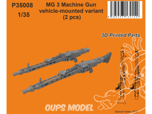 Special Hobby 3D Print militaire P35008 Mitrailleuse MG 3 variante montée sur véhicule (2 pièces) 1/35
