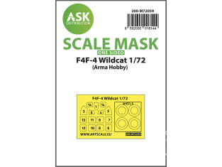 ASK Art Scale Kit Mask M72059 F4F-4 Wildcat Arma Hobby Recto 1/72