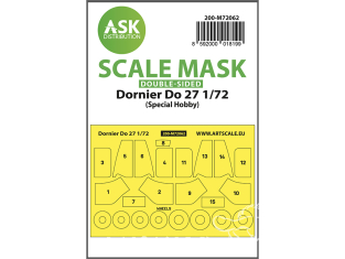 ASK Art Scale Kit Mask M72062 Dornier Do 27 Special Hobby Recto Verso 1/72