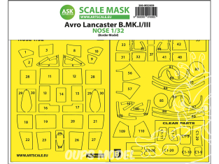 ASK Art Scale Kit Mask M32059 Avro Lancaster B Mk.I/III Nez Border Model 1/32