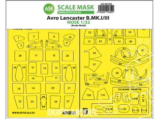 ASK Art Scale Kit Mask M32059 Avro Lancaster B Mk.I/III Nez Border Model 1/32