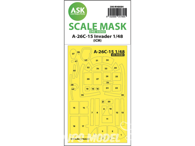 ASK Art Scale Kit Mask M48084 A-26C-15 Invader Icm Recto 1/48