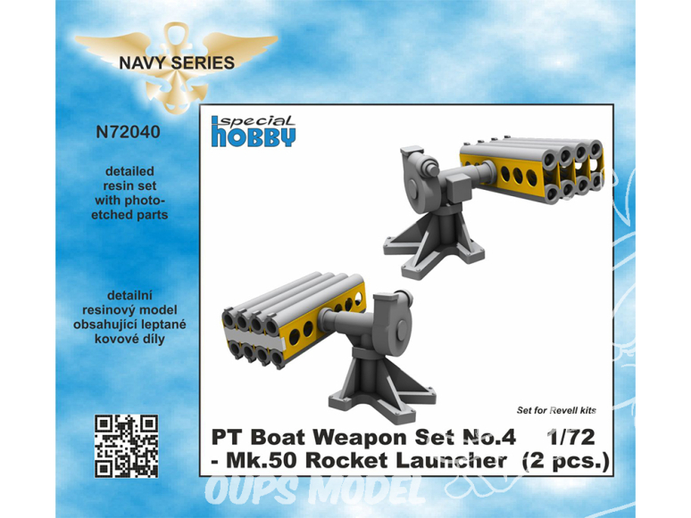 Cmk kit d'amelioration N72040 PT Boat Weapon Set No.4 Lance-roquettes Mk.50 (2 pièces) pour kit revell 1/72
