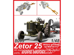 Cmk kit d'amelioration 8063 Zetor 25 Militaire avec Attelage pour MiG 15/17s 1/48