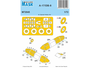 Special Hobby Masque avion M72045 Pour A-17/DB-8 kit Special Hobby 1/72