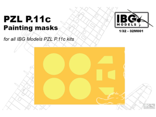 IBG maquette avion 32M001 Ensemble de masques de peinture PZL P.11c pour kit IBG 1/32