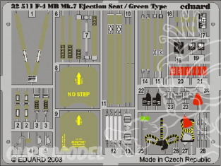 EDUARD photodecoupe avion 32511 Siege ejectable vert F-4 1/32
