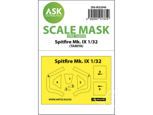 ASK Art Scale Kit Mask M32046 Spitfire Mk.IX Tamiya Recto 1/32