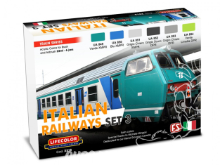 Lifecolor set de peintures XS18 Ensemble de trains italiens 3 6x23ml