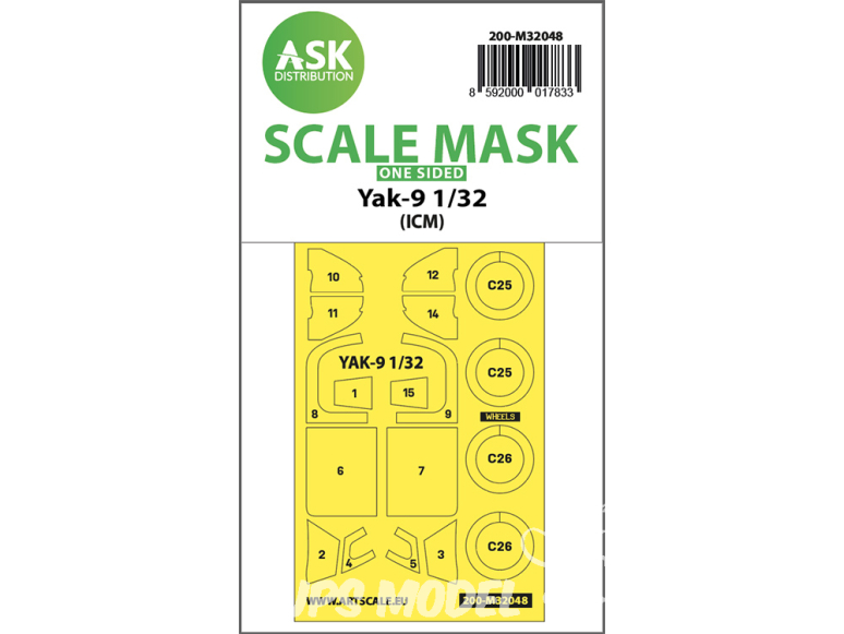 ASK Art Scale Kit Mask M32048 Yak-9 Icm Recto 1/32