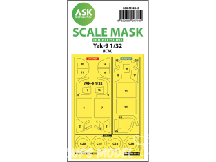 ASK Art Scale Kit Mask M32049 Yak-9 Icm Recto Verso 1/32