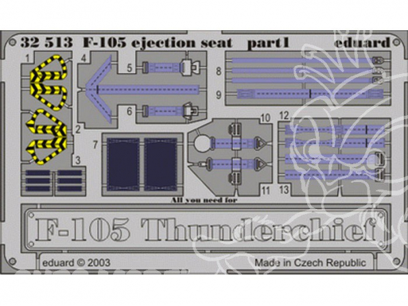 EDUARD photodecoupe avion 32513 Siege ejectable F-105 1/32